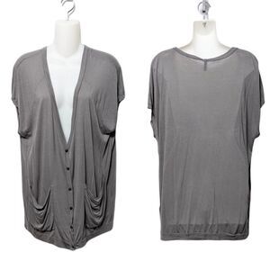 7 FOR ALL MANKIND Silk Blend Oversized Loose Long Lightweight Cardigan XS